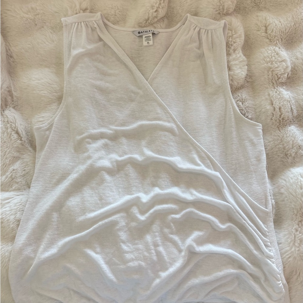 Athleta White Wrap Tank Top